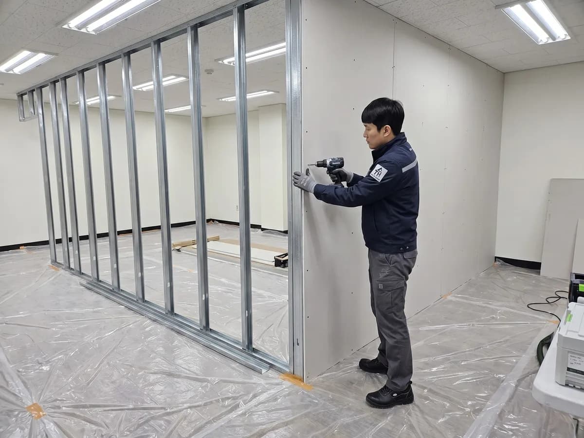 가벽시공,철거 시공 사진