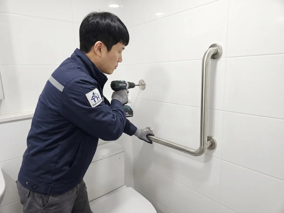 안전손잡이 시공 시공 사진